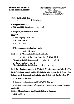 Đề thi học sinh giỏi lớp 9 Môn Toán Năm học 2014 - 2015 - Trường THCS Thanh Thùy